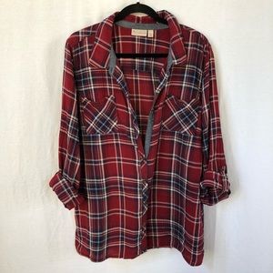 Dress Barn Plaid Button Down Top